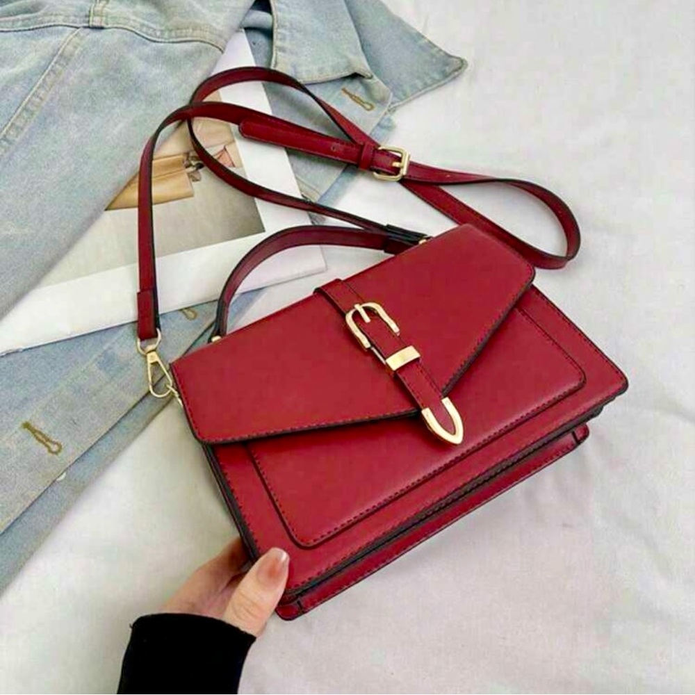 Elegant Red Leather Handbag